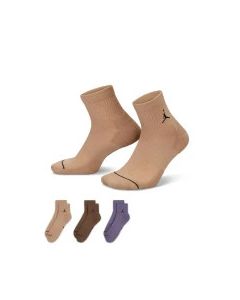 Шкарпетки Nike U J ED CUSH POLY ANKLE 3PR 144 DX9655-905 46-50 3 пари Бежевий/Коричневий/Фіолетовий (196153838185)