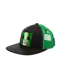 Кепка Jinx Minecraft - Creeper Sequin Youth Snapback Green (JINX-10305)