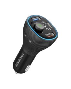 FM модулятор Promate PowerTune 38w USB-A OTG/USB-A QC3.0/USB-C PD Black (powertune-38w.black)